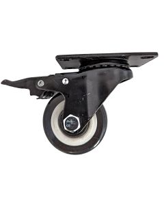 2.5inch small solid hard plastic pu caster wheel light duty swivel with brake /lock industrial castor 80kg height 90mm for trolley furniture equipment bolt side